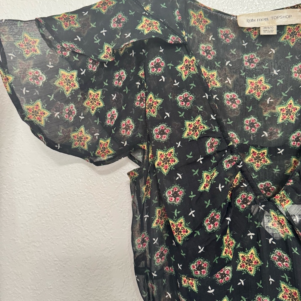 Kate Moss x Topshop star print chiffon dress size 6 - Picture 4 of 9